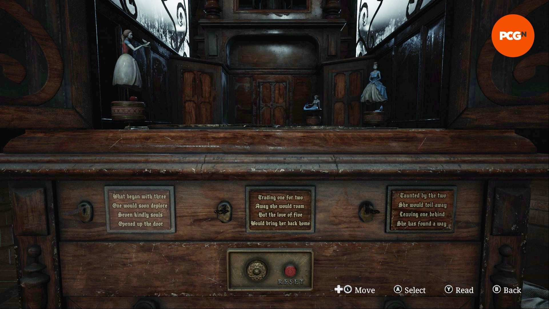 Three keys and three poems pertaining to the three princesses in the Silent Hill 2 music box puzzle.