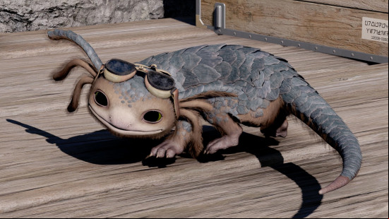 Best Starfield mods: a small creature wearing a pair of welding goggles.
