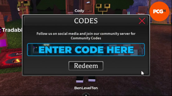 The menu in Survive the Killer to redeem codes