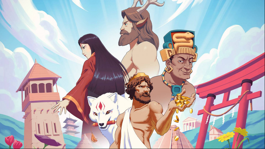 These Doomed Isles: A group of godlike characters stands together