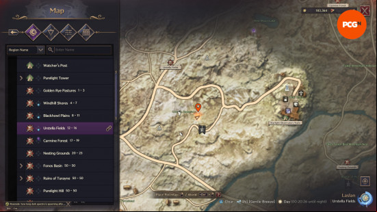 roundel showing the throne and liberty giant goblin butcher on the map