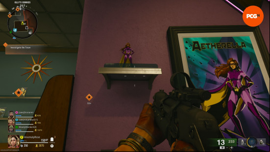 One of the Aetherella statues, standing on a shelf in Olly's Comics in the Liberty Falls Black Ops 6 Zombies map.