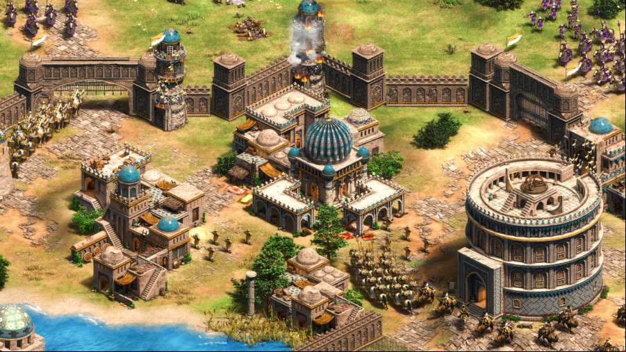 Age of Empires 2 DE - A screenshot of a town in the RTS game.