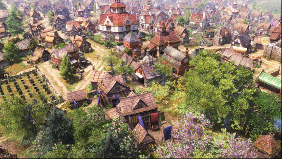 Best city-building games: a small township in Farthest Frontier