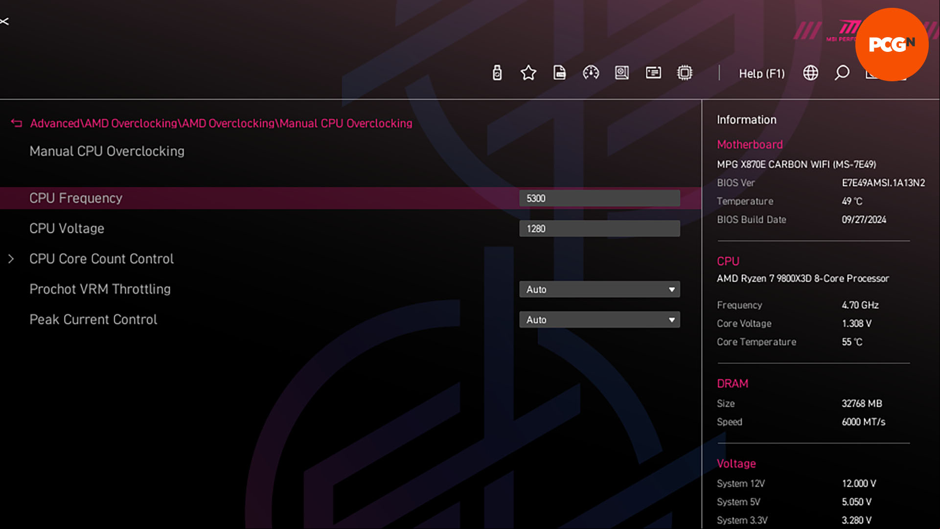 How to overclock the AMD Ryzen 7 9800X3D: Input your chosen clock speed into the EFI