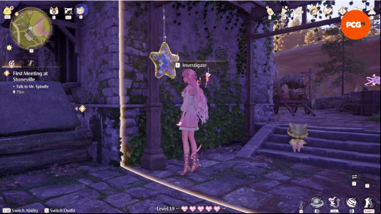 Nikki investigates the star-shaped object to solve the Infinity Nikki Whimstar puzzle.