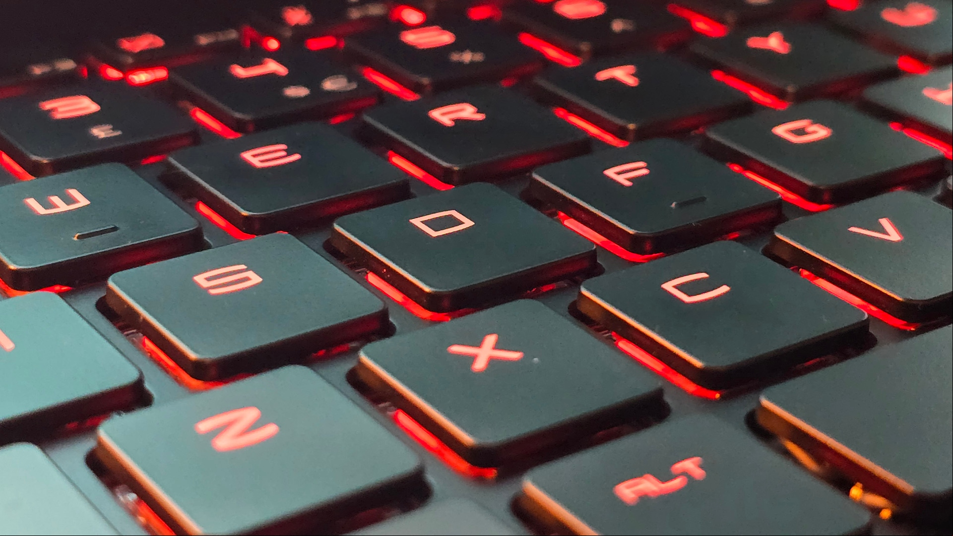 MSI Titan 18 HX review image showing a close up on the keys.