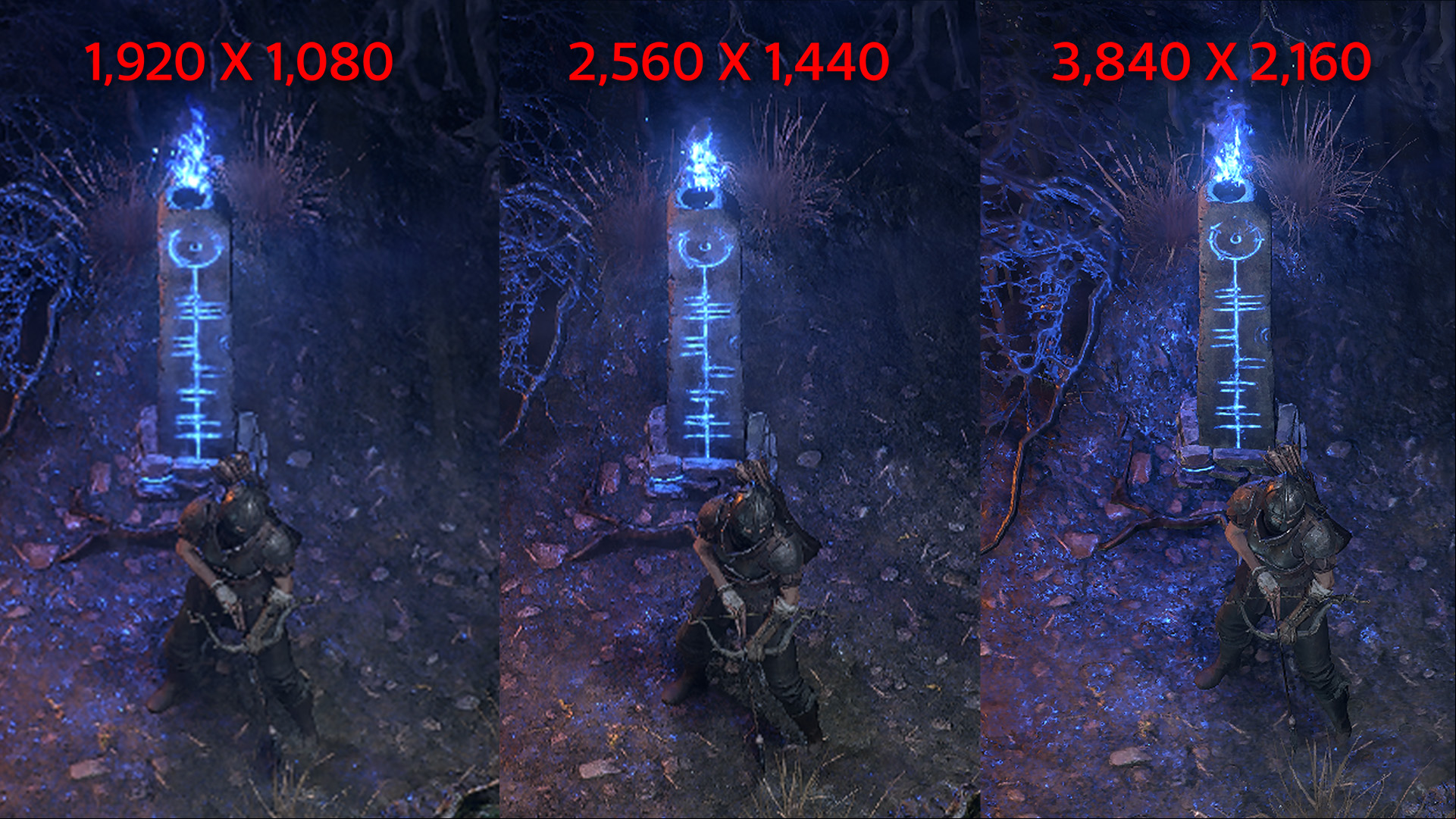 path of exile 2 resolution comparison - 1080p v 1440p v 4k