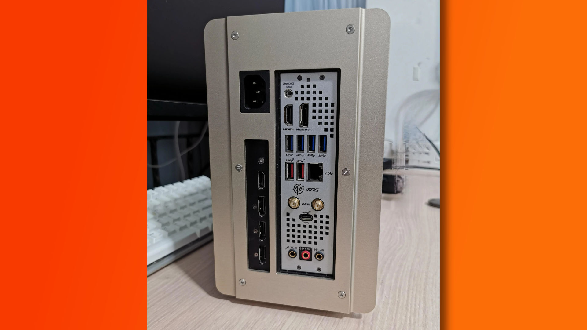Silent PC build back view