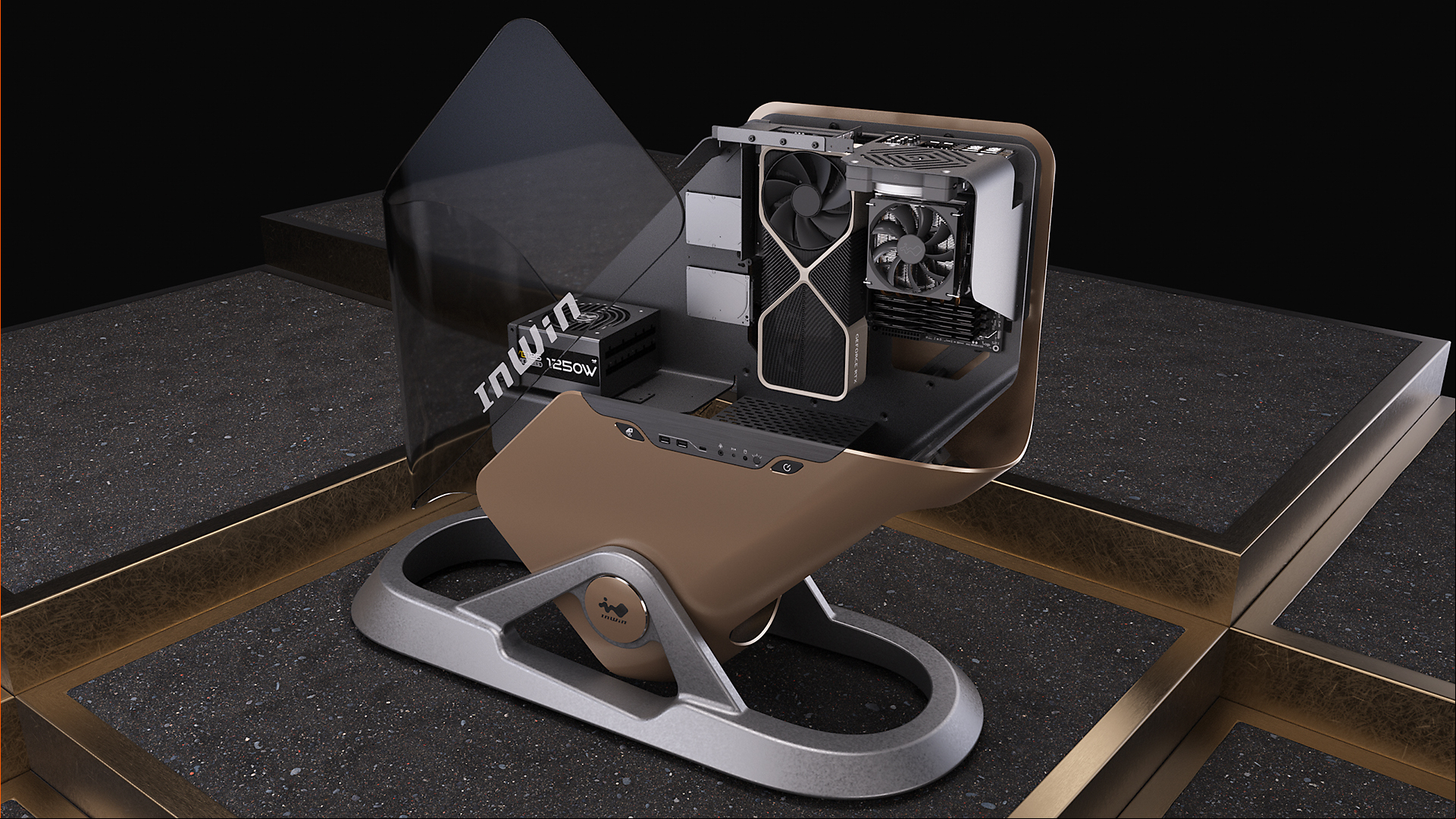InWin Infinite PC case with top glass  open