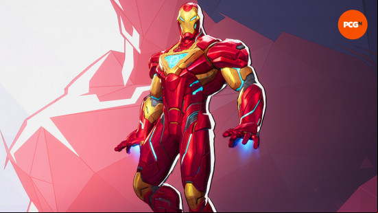 Marvel Rivals characters: a superhero wearing a red futuristic suit.