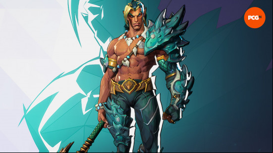Marvel Rivals characters: an quatic character, a man is shirtless with a spiked pauldron.