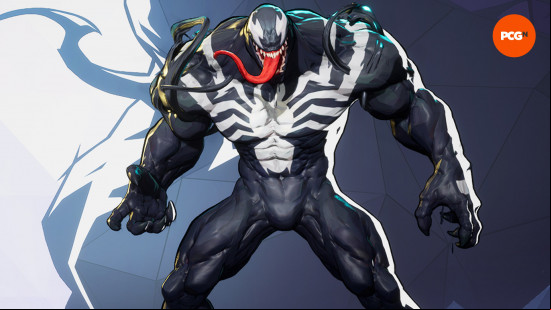 Marvel Rivals characters: a huge black humanoid creature with a long tongue.