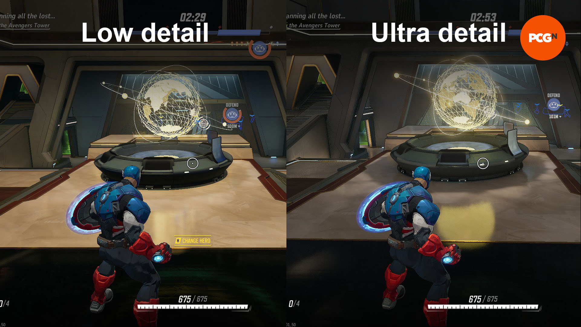 marvel rivals low detail vs ultra detail