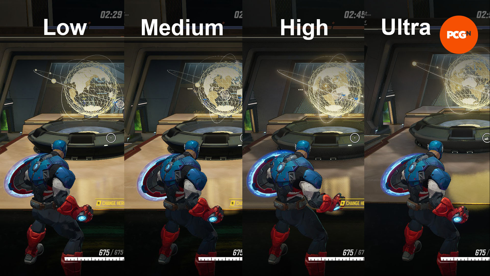 marvel rivals low vs medium vs high vs ultra detail