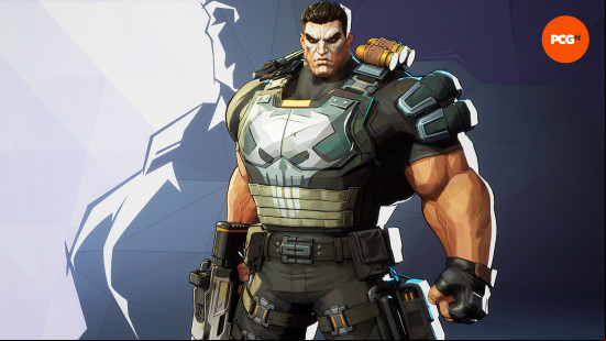 Marvel Rivals tier list: The Punisher with a big skull on his chest