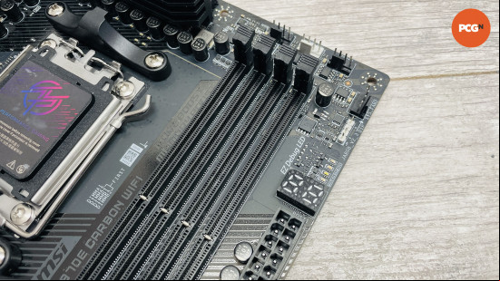 MSI MPG X870E Carbon WiFi review: POST code display.