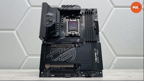 MSI MPG X870E Carbon WiFi review: Whole motherboard.