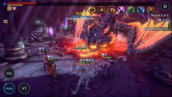 Best dragon games: Raid: Shadow Legends. Image shows various champions fighting a dragon.