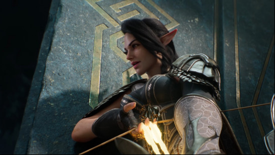 Best free MMOs - Raid: Shadow Legends. Image shows a female arching preparing to shoot someone just out of frame to the bottom.