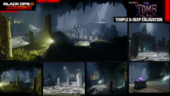 Black Ops 6 Zombies The Tomb main quest: A temple and shrines in the subterranean lair of The Tomb.