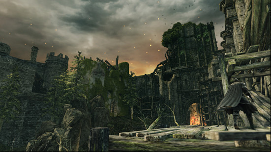 Overgrown ruins in Dark Souls 2.