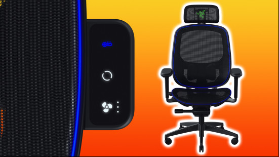 razer ces 2025 project arielle chair next to its touch  set to cold