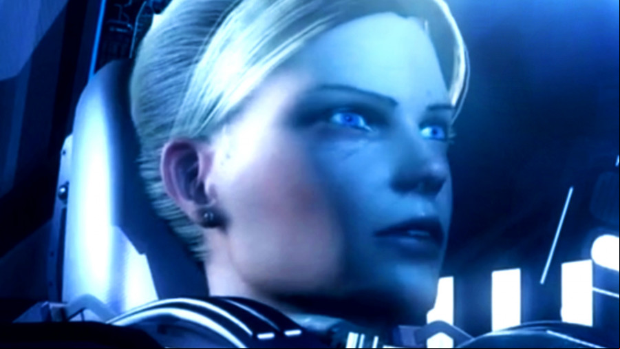 Supreme Commander - A blonde woman sits in a ship in the classic PC RTS game.