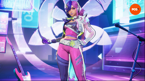 Best Marvel Rivals skins: Luna Snow's pink and purple Mirae 2099 skin