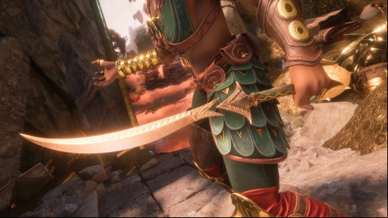 Dragon Age the Veilguard mods: a shot of a warrior's fancy dagger.