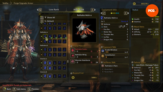 rathalos armor in monster hunter wilds