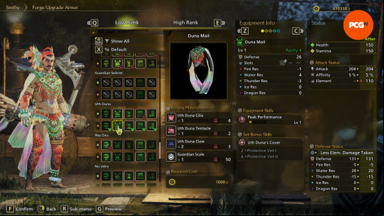 low rank uth duna armor in monster hunter wilds