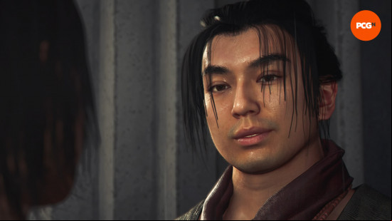 Assassin's Creed Shadows allies: Gennojo with strands of hair covering his face