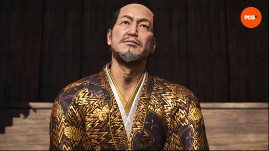 Assassin's Creed Shadows bosses: Ashikaga Yoshiaki wearing an opulent golden kimono