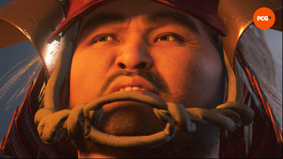 Assassin's Creed Shadows bosses: a rotund samurai wearing red armor