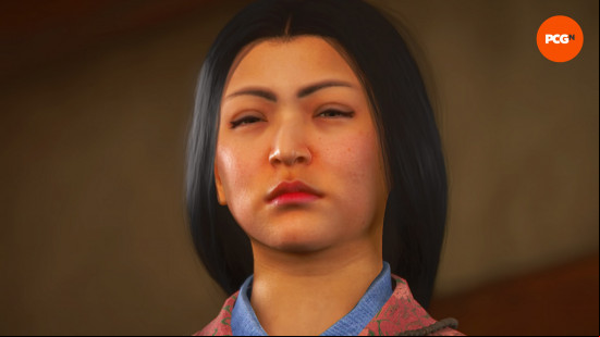 Assassin's Creed Shadows bosses: Hosokawa Tama with her long black hair and pink kimono