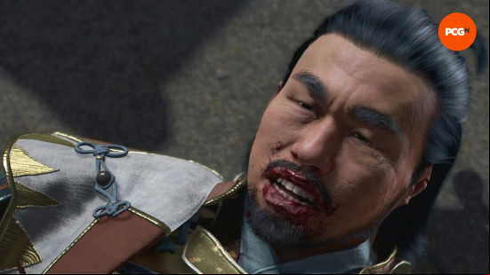 Assassin's Creed Shadows bosses: an angered man lays defeated