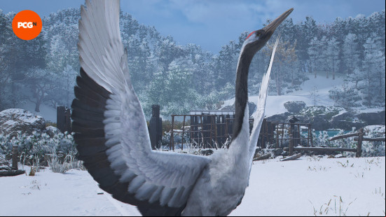 Assassin's Creed Shadows Legendary Sumi-e locations: a majestic crane spreading its wings