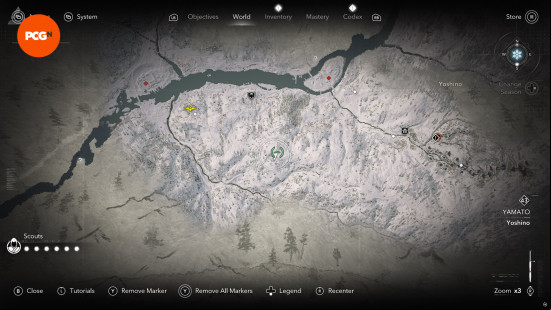AC Shadows Legendary Sumi-e locations: Deer location on the map