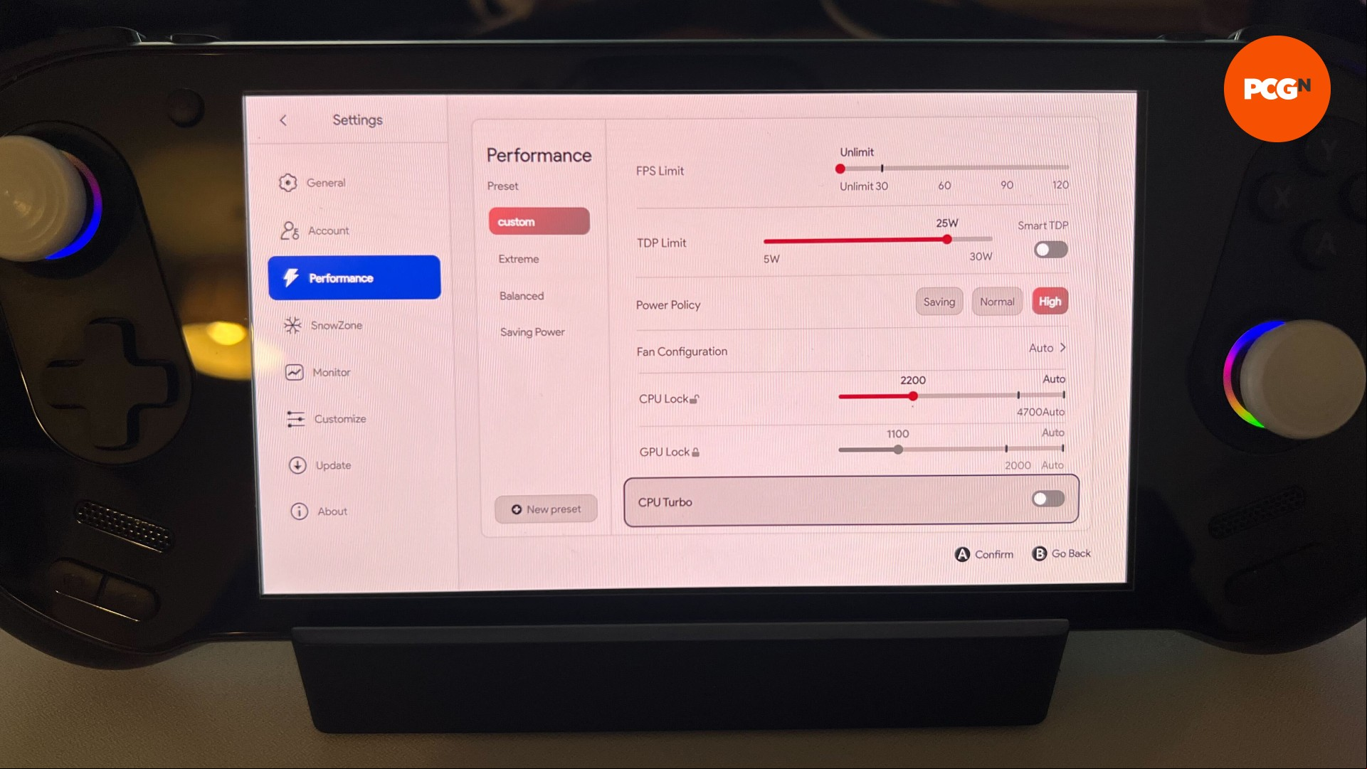 Ayaneo 3 performance profiles 