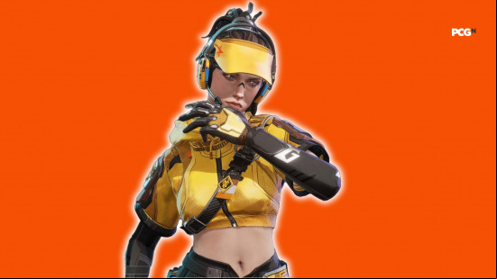 Fragpunk tier list: a woman wearing a yellow visor and a yellow tactical jacket.