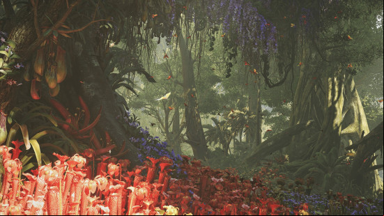 Monster Hunter Wilds quests: the beautiful but deadly Scarlet forest.