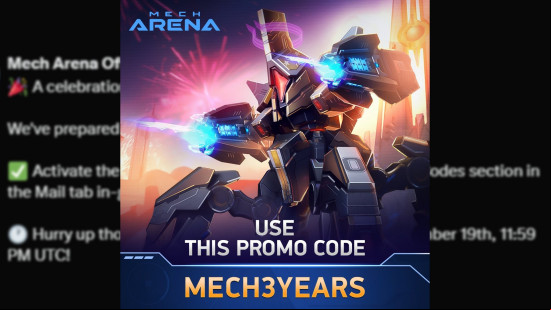 A Mech Arena code as shared on the official X .