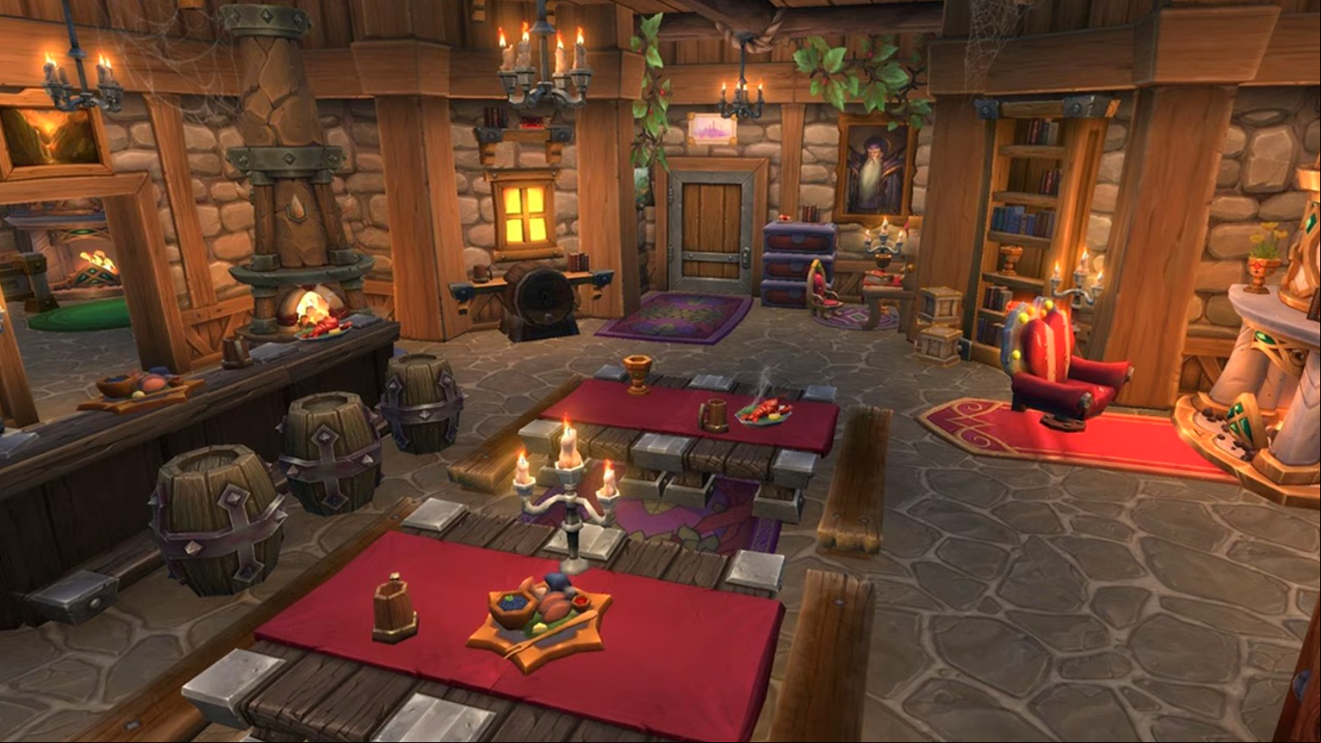 World of Warcraft: A screenshot of the inside of a player house in WoW