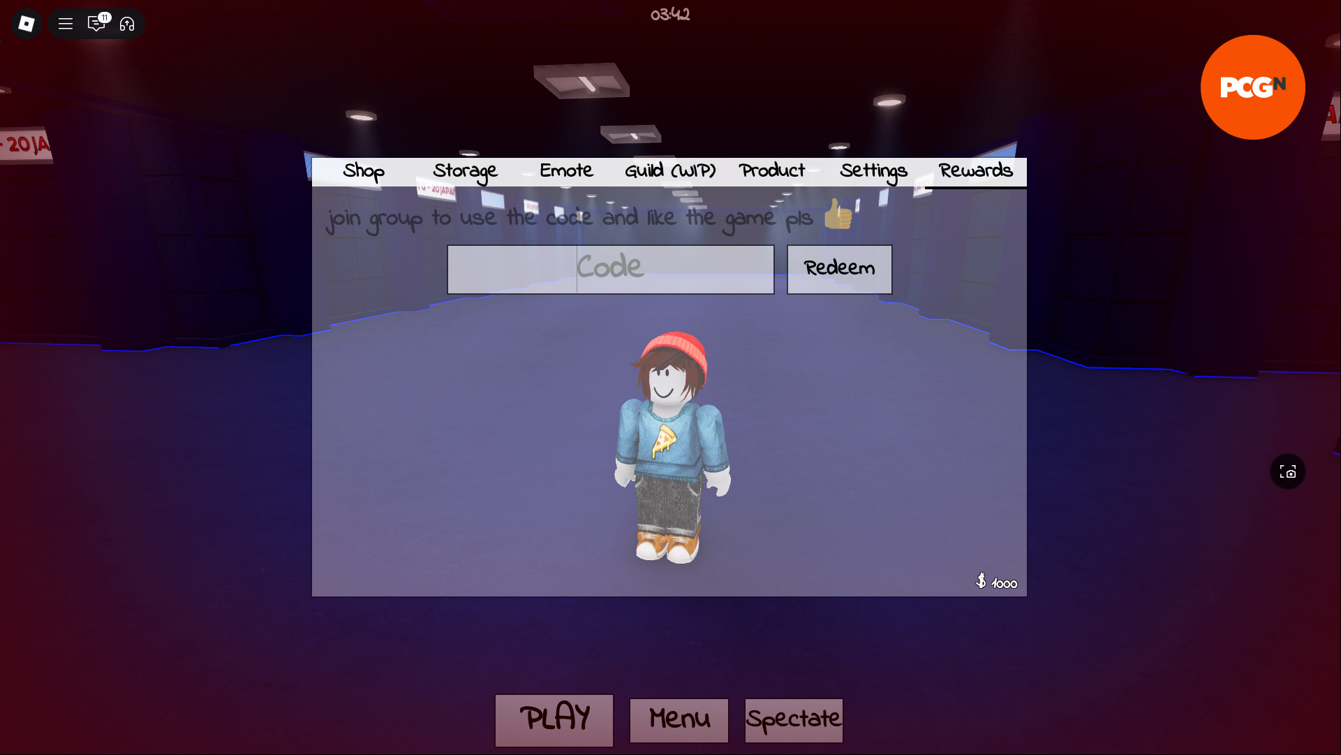 Azure Latch codes: the redemption UI in the in-game menu