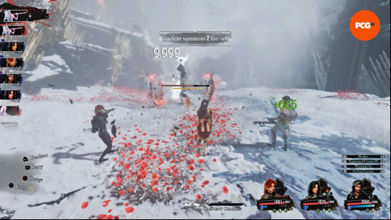 Fighting in a snowy location in Clair Obscur.