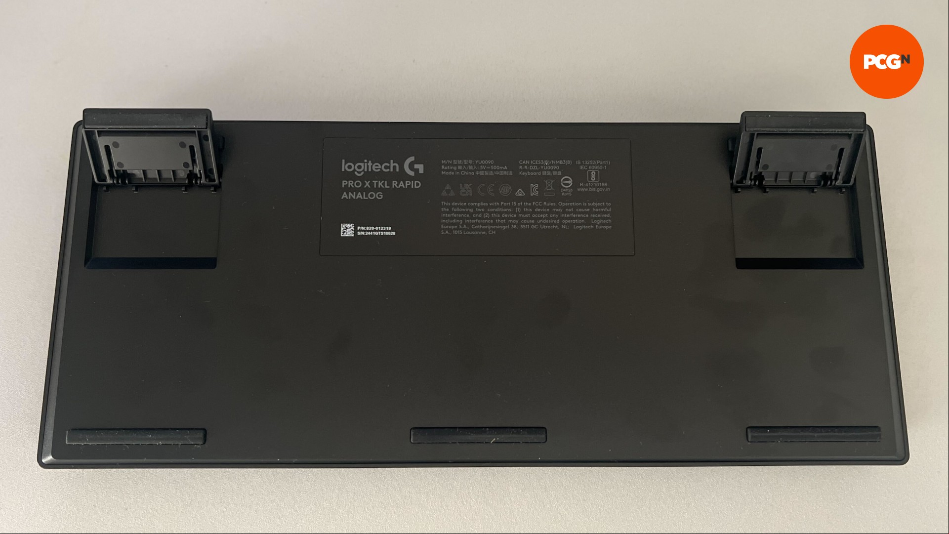 rear of Logitech Pro X Rapid TKL
