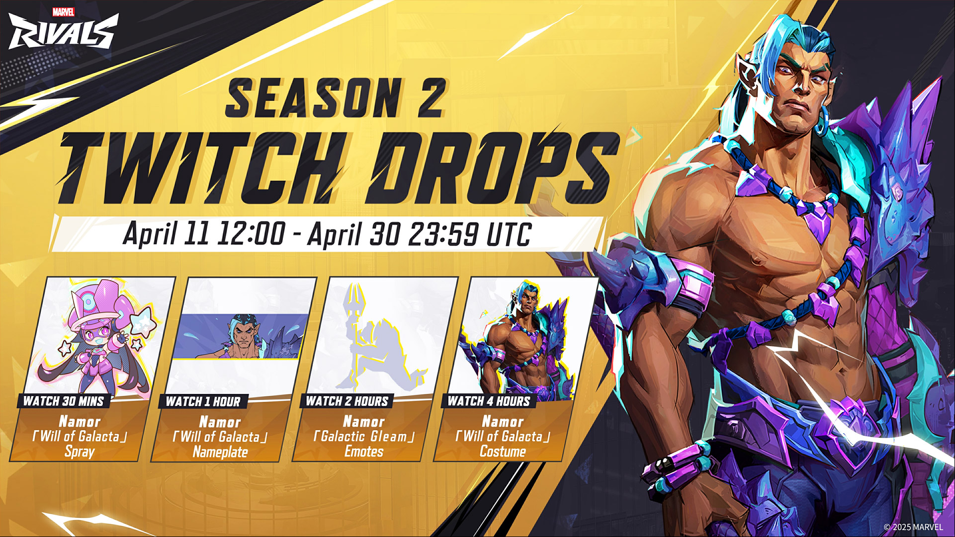 Marvel Rivals Twitch drops: Season 2 drops featuring Namor