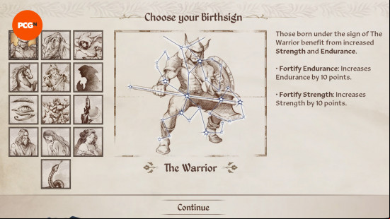 Best birthsign in Oblivion Remastered: The Warrior.