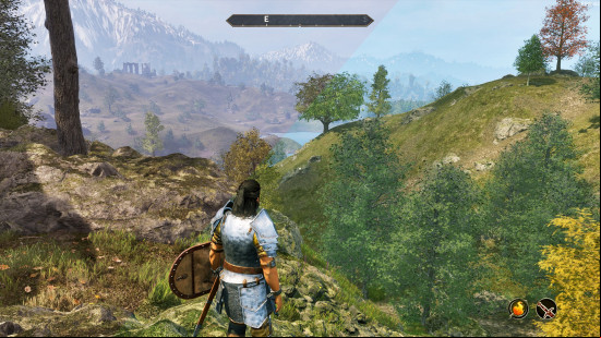 Oblivion Remastered mods: a long-haired warrior surveys his surroundings.